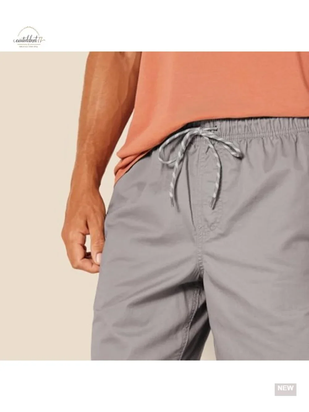 Men's Relaxed Fit Cotton Pull-On Shorts with Drawstring, 8